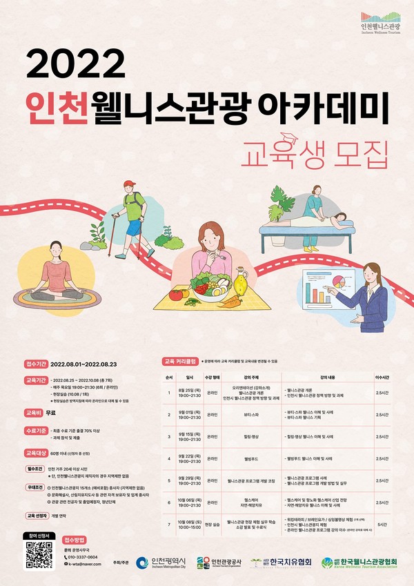 '인천 웰니스관광 아카데미’ 포스터