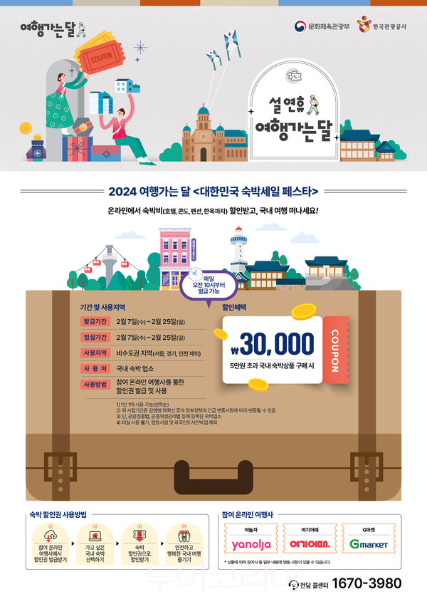 ‘설 연휴 여행가는 달과 함께하는 2024 숙박세일 페스타’ /인포그래픽-한국관광공사